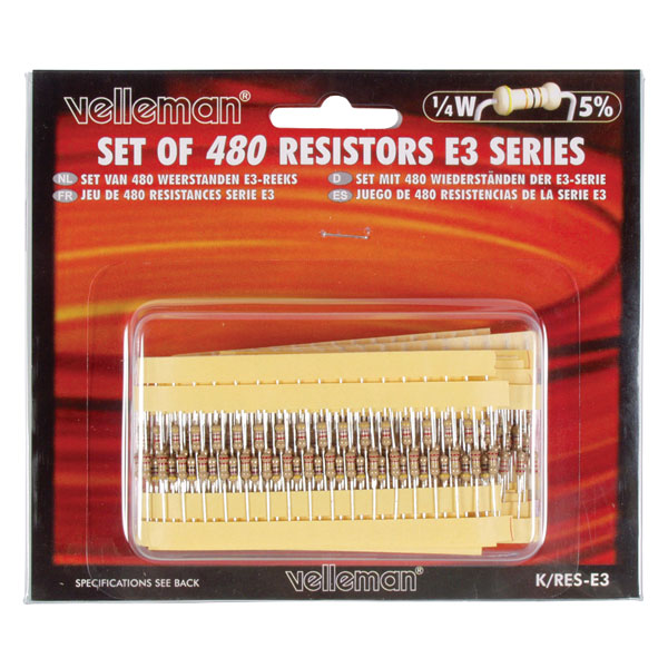  K/RES-E3 E3 Carbon Film Resistor Kit 480 Pieces