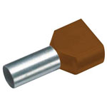Vogt 470814D Twin Ferrule 10mm² Brown 100 pieces No Tin-Plating Needed