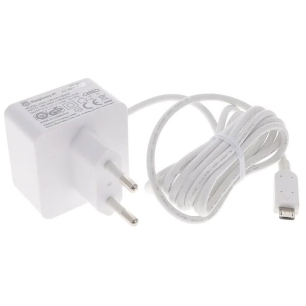 Raspberry Pi SC0624 12.5W Micro USB Power Supply White (EU)