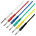 Adam Hall K3IPP0090SET Audio Cable 6x jack 6.3mm mono 0.9m white red blue green