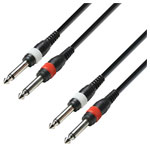 Adam Hall K3TPP0300 Cable 2x Jack mono 6.3 mm 3 m Black