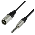 Adam Hall K4BMV0300 XLR Cable 3m Black 3-pin XLR to 6.3mm stereo jack plug