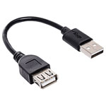 Akyga AK-USB-23 USB cable USB-A plug to socket Black 0.15 m