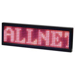 Allnet 167016 LED name badge red lightweight plastic battery-operated