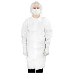 Antistat 600-5002E Anti-Static Lab Coat White Disposal Protective Clothing M