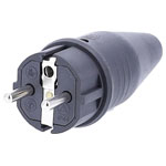 AS Schwabe 60411 Safety plug Mains Power Connector Black Plastic IP44 Rated