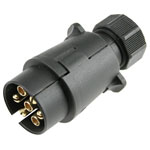 AS Schwabe 60462 Trailer connector Open cable ends 7-pin plug Push-Fit Systems