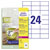 Avery-Zweckform L4718REV-20 Label film 70x37mm Polyester White 480pcs Removable