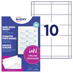 Avery-Zweckform L4727-20 Name badge insert White Card 90mm x 54mm