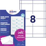 Avery-Zweckform L4728-20 Name badge insert White Card 90mm x 60mm
