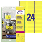 Avery-Zweckform L6131-20 Label Yellow Polyester Film 70x37mm 480 Pack Permanent