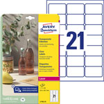 Avery-Zweckform L7782-25 Label film 63.5x38.1mm Polyester transparent 525pcs
