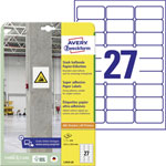 Avery-Zweckform L7874-20 Adhesive labels White 63.5x29.6mm 540 pcs Permanent