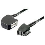 Basetech BT-1602117 Phone Cable extension Black 6m TAE-F plug to connector