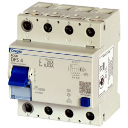 Doepke 25-4/0.03DFS4-A 25Amps 4Pole RCCB 30Ma Type A Curve 4 Module