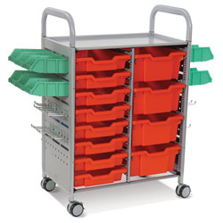 Callero Plus STEAM Activity Double Trolley & Flame Red Gratnells Trays