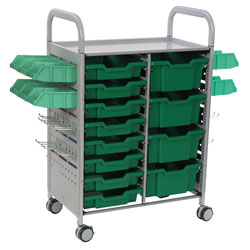 Callero Plus STEAM Activity Double Trolley & Grass Green Gratnells Trays