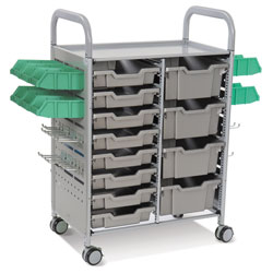 Callero Plus STEAM Activity Double Trolley & Charcoal Grey Gratnells Trays