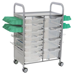 Callero Plus STEAM Activity Double Trolley & Translucent Gratnells Trays