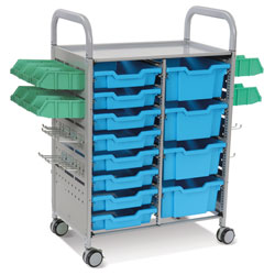 Callero Plus STEAM Activity Double Trolley & Cyan Blue Gratnells Trays