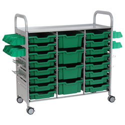 Callero Plus STEAM Activity Treble Trolley & Grass Green Gratnells Trays