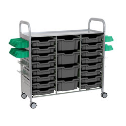 Callero Plus STEAM Activity Treble Trolley & Charcoal Grey Gratnells Trays