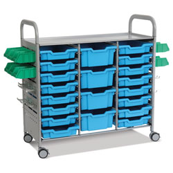 Callero Plus STEAM Activity Treble Trolley & Cyan Blue Gratnells Trays