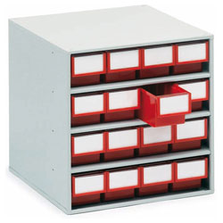 Treston 1640-5 Storage Cabinet 16 Red 400mm Deep Drawers