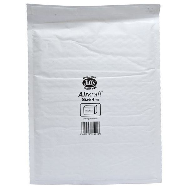 Jiffy® 42JL4 Air Kraft® No.4 Mail Bag 240 x 320mm White Rapid Online