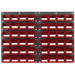 Topstore TC2 Wall Mounted Louvred Panel Kits 2 x TP2 & 48 x TC2 - Red