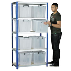 Eco-Rax Shelving Bay 1800 x 900 x 450mm 8 x 40 Ltr Storemaster Containers