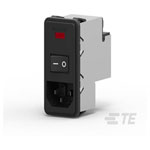 TE Connectivity 8-6609107-9 PWR Ent Mod Male Shrouded IEC320-C14 Panel Mount