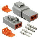 Amphenol ATP2PS-CKIT Plug And Socket 2P Crimp 12-14AWG Male Shrouded