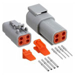 Amphenol ATM4PS-CKIT Connector Plug and Socket 4P Male Crimp 16-22AWG Shrouded