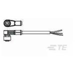 TE Connectivity 1-2273104-1 Cable 4 Positions PVC 1.5m M12 Angled Female Socket