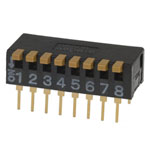 Omron A6DR-8100 DIP Switch 10 Position Raised Actuator PCB Mount