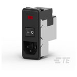 TE Connectivity PS0S0DHXA Power Entry Module 10A Dual Fuse Snap In Mount