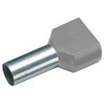Cimco 187703 Twin ferrule Bootlace Ferrules Grey 0.75 mm² 100 pcs