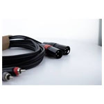 Cordial 14850 Cordial EU XLR Cable black 6 m 2x XLR plug 3-pin to 2x RCA plug