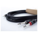 Cordial 14865 Y adapter Black PVC 5 m 1x Jack plug 3.5 mm 2x Jack plug 6.3 mm