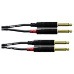 Cordial CFU 3 PP Adapter cable 2x Jack 6.35mm black 3.00m Stage Audio
