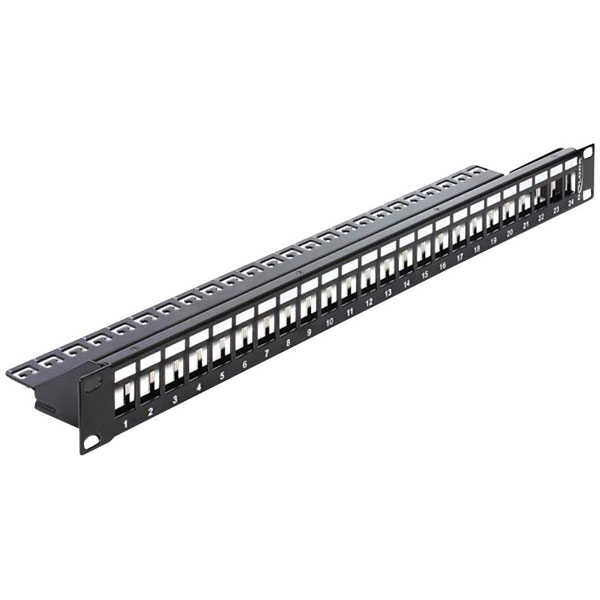 Delock 43277 Network patch panel 24 ports 483 mm 19" 1 U Unequipped