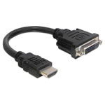 Delock 65327 HDMI DVI Adapter Black 0.20 M HDMI Plug To DVI Socket 29-Pin