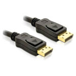 Delock 82425 DisplayPort Cable 5m Black 4K UHD Gold-Plated Triple Shielding