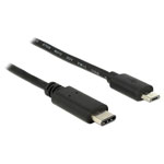 Delock 83333 USB cable Micro-B to USB-C Black 0.50 m USB 2.0