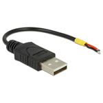 Delock 85250 USB 2.0 cable USB-A plug to open ends 0.10 m Black