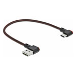 Delock 85279 USB cable USB-A to USB-C Black gold plated 0.20 m