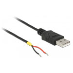 Delock 85664 USB 2.0 cable USB-A plug open cable ends 1.50m Black