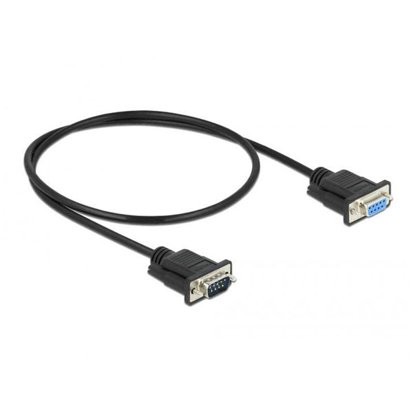 Delock 86613 Series Cable 1x RS232 plug to socket Black 0.5 m Seri...