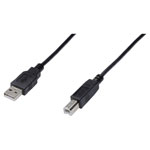 Digitus AK-300105-010-S USB cable USB 2.0 USB-A to USB-B 1m Black Round